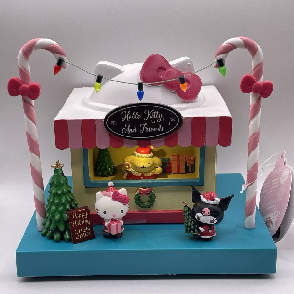 New‎ Hello Kitty Kuromi Pompompurin Light Up Resin Christmas Candy Cane Village